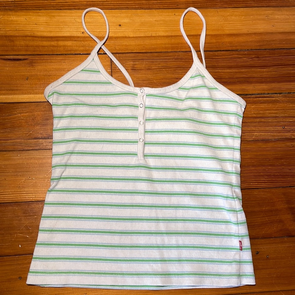 Levi’s White and Green Tank